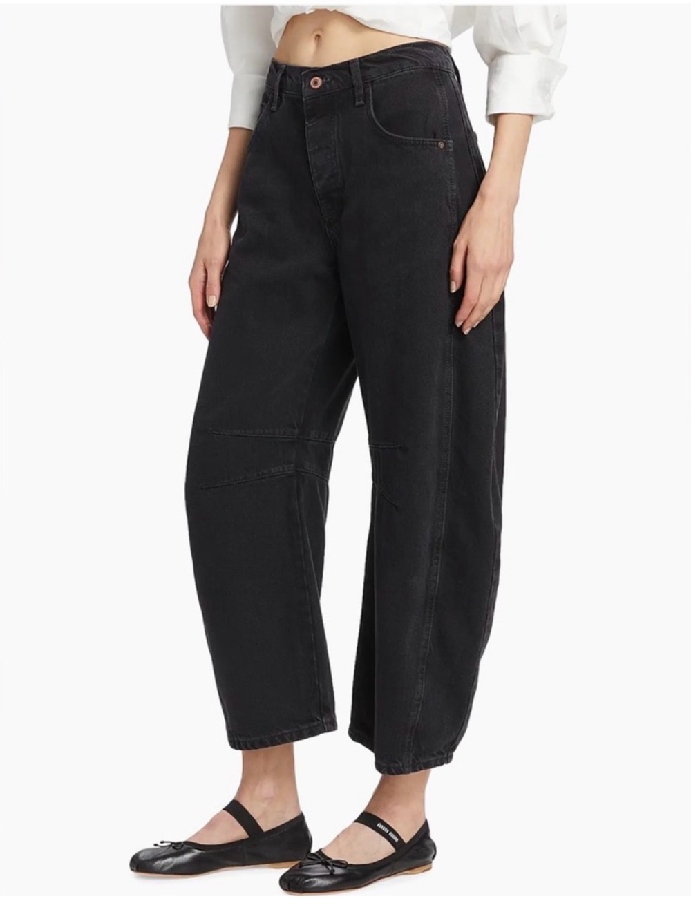 We The Free Black Good Luck Barrel Jean 26